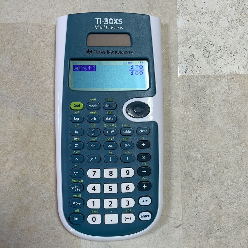 Texas Instruments TI-30XS MultiView Scientific Calculator with cover, Blue/white